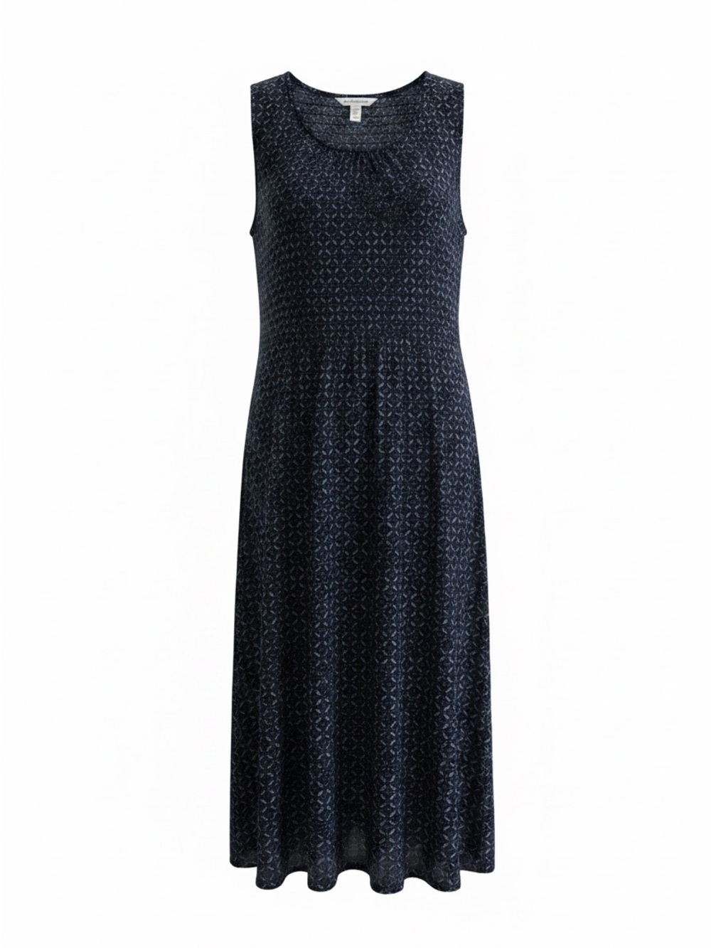 croft & barrow Navy Sleeveless Maxi Dress with Tiny Geometric Print